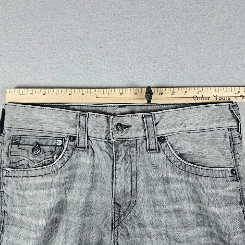 VTG True Religion Ricky Jeans Mens 33 Gray Flap Pockets Made in USA Black Patch